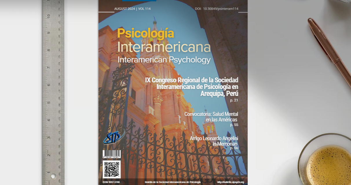 PSICOLOGÍA INTERAMERICANA/INTERAMERICAN PSYCHOLOGY No. 114